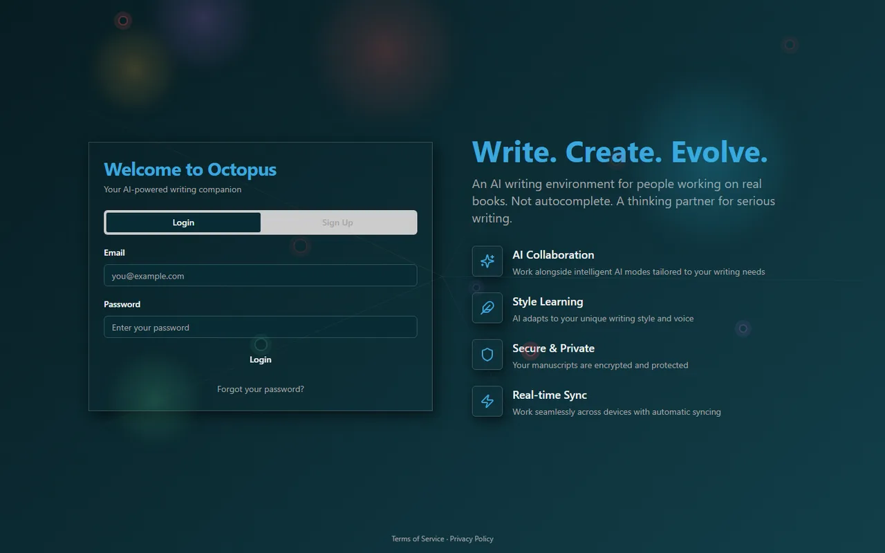 Octopus Writes product interface